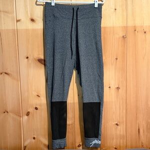 Victoria’s Secret PINK Black Mesh-Accent Yoga Jogger Leggings